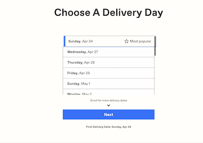 freshly delivery dates