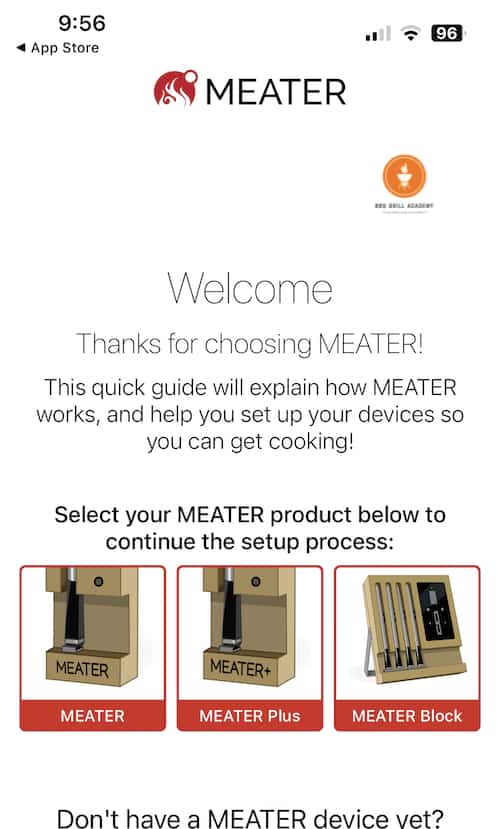 setting up the meater app