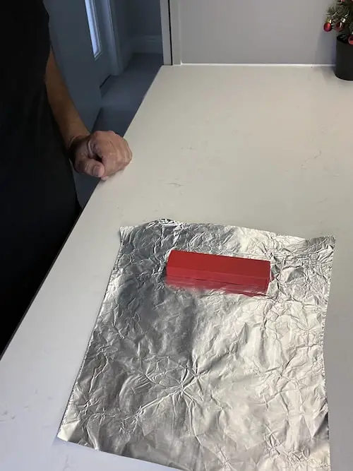 wrapping brisket using aluminum foil step 1