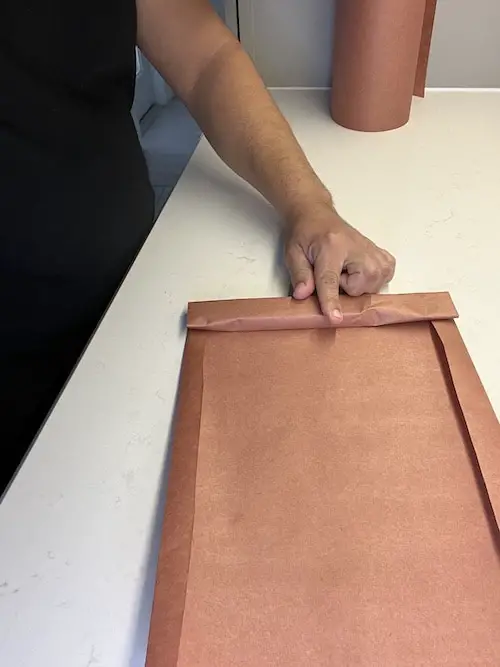 using pink butcher paper